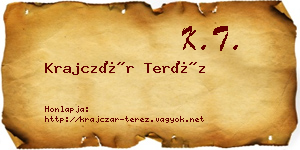 Krajczár Teréz névjegykártya